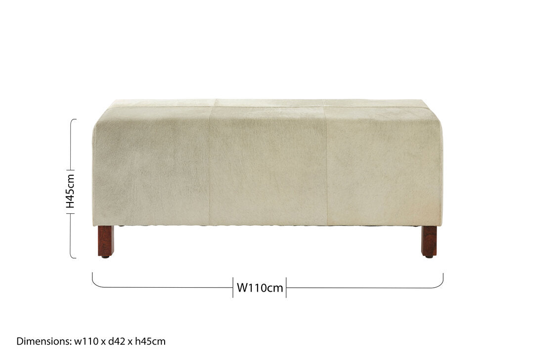 Chelsea Townhouse Natural Leather Bench With Wood Legs