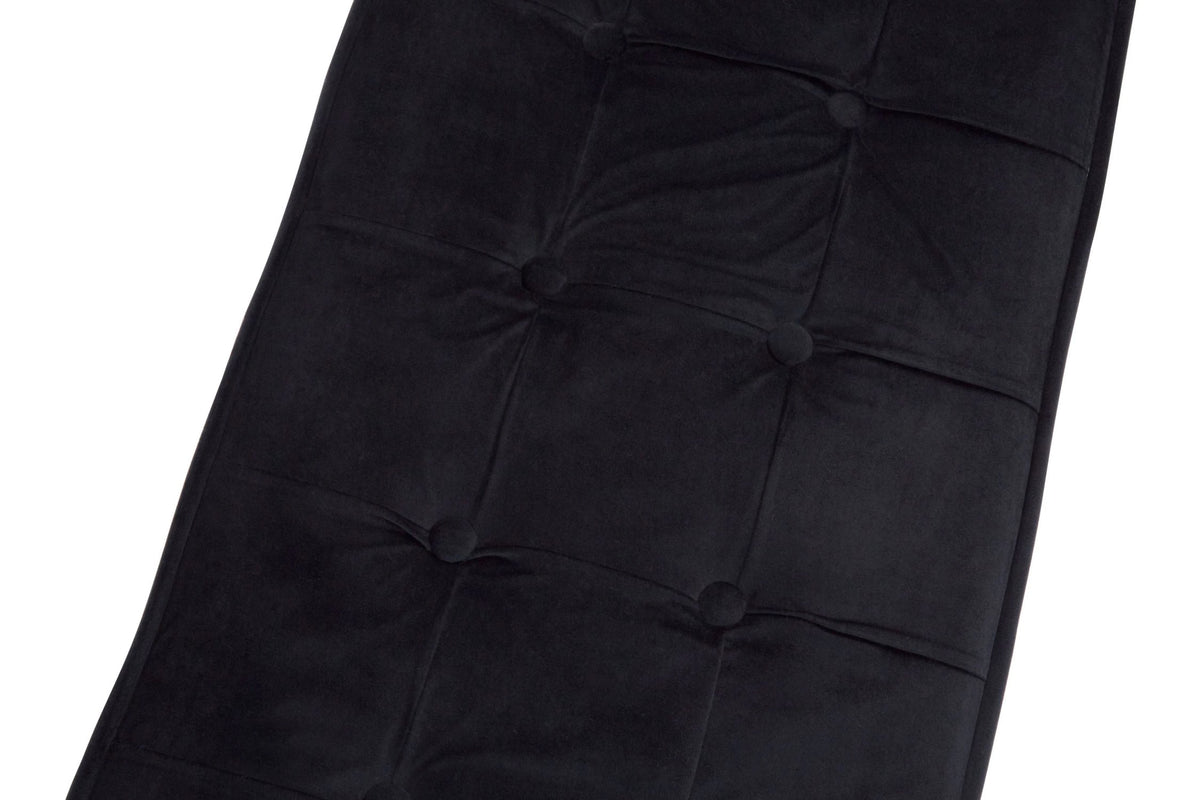 Bellmont BlackVelvet and Silver Finish Long Bench