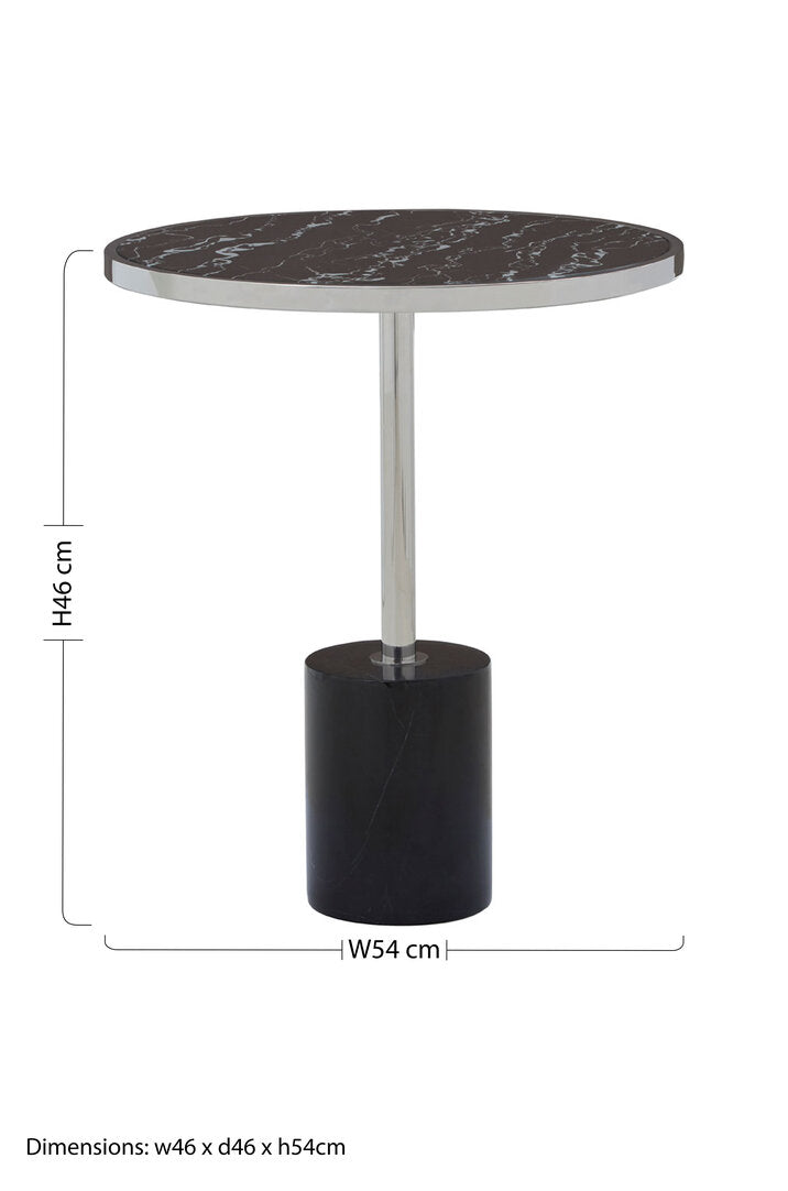 Lumina Black Marble End Table