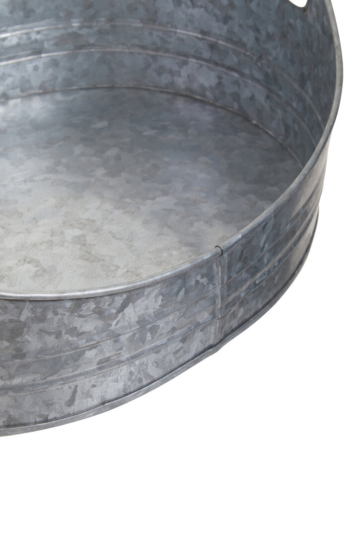 Estate Set Of Two Galvanised Steel Oval Trays