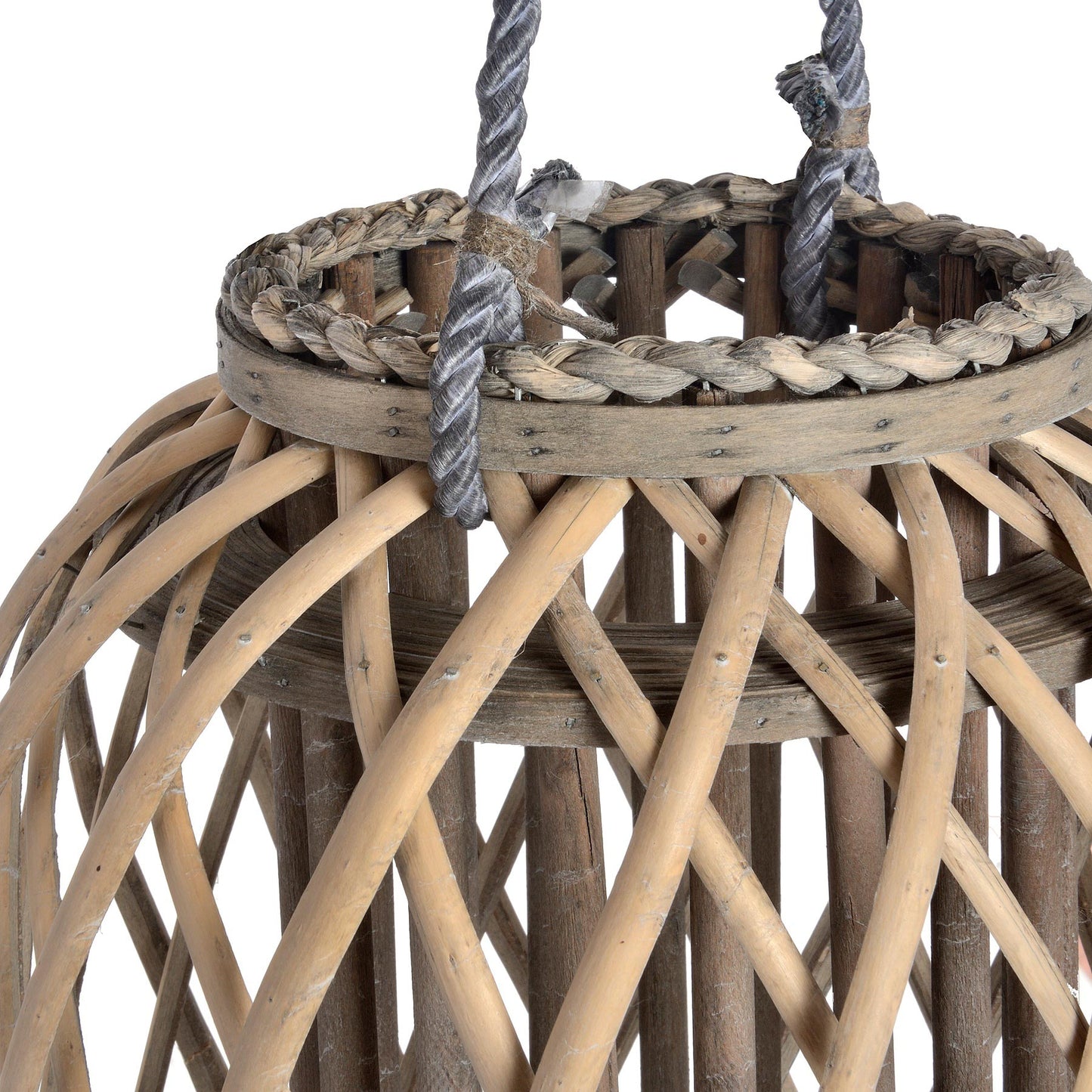 Large Standing Wicker Lantern - Coastal Decor from the Quanta Home collection.