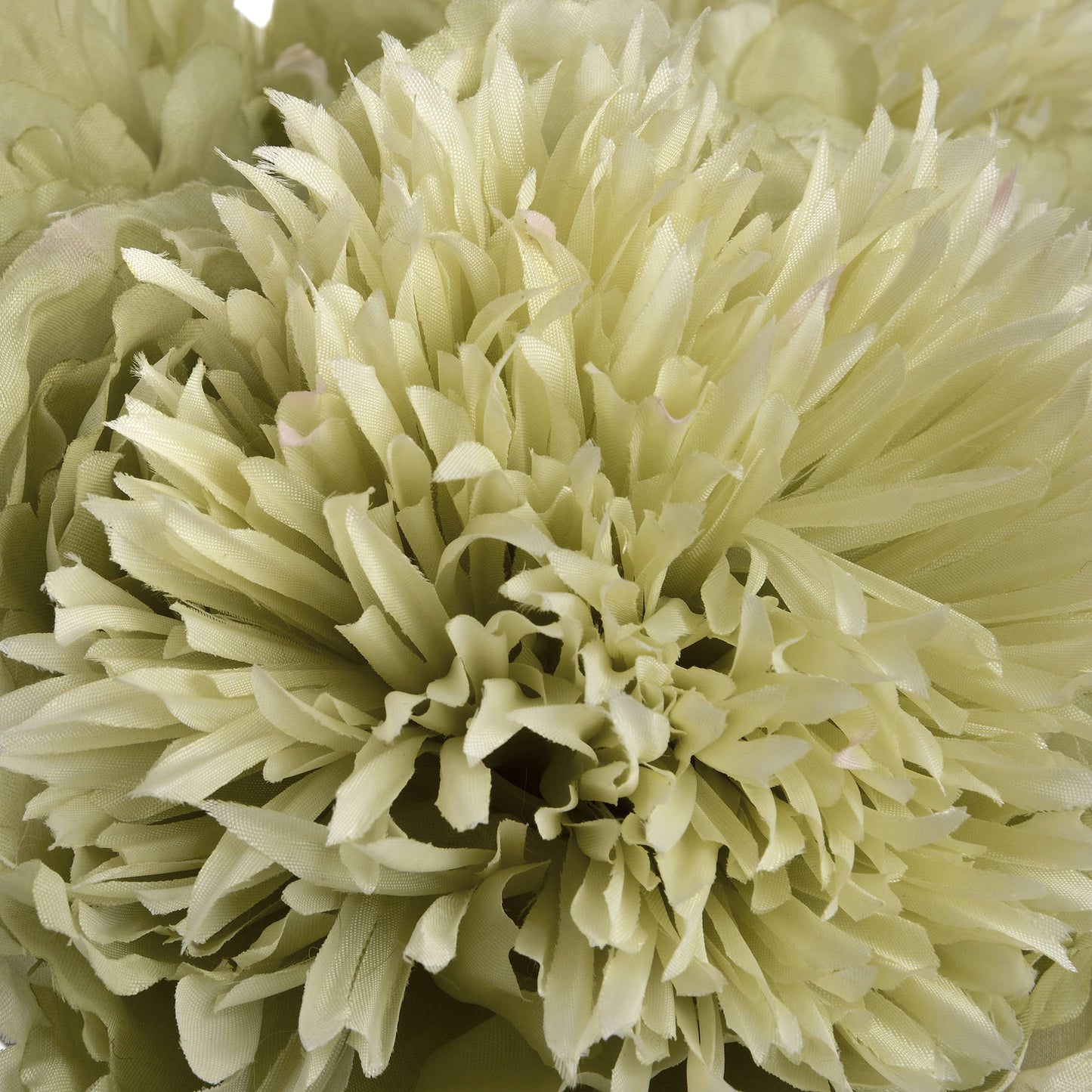 Soft sage-green artificial peony with intricately detailed petals, showcasing a lush, lifelike bloom for elegant decor.
