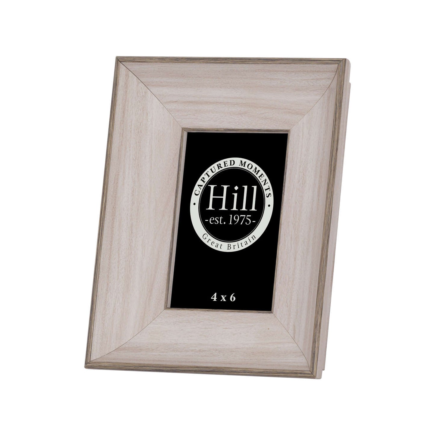 Whitewashed wooden photo frame for 4x6 photos, showcasing a rustic design with a subtle elegance.