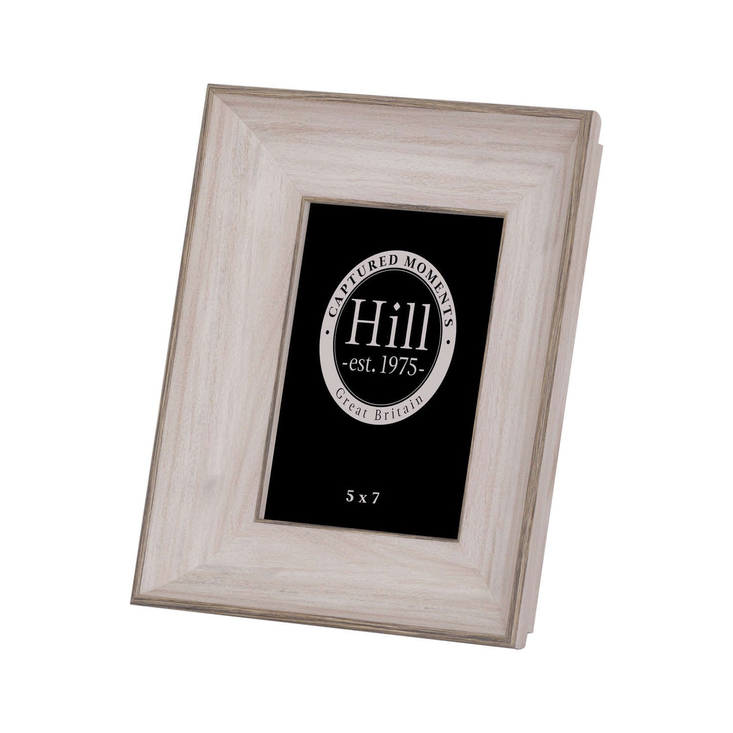 White washed wooden photo frame in a 5x7 size, featuring a rustic design with a soft finish, perfect for home decor.