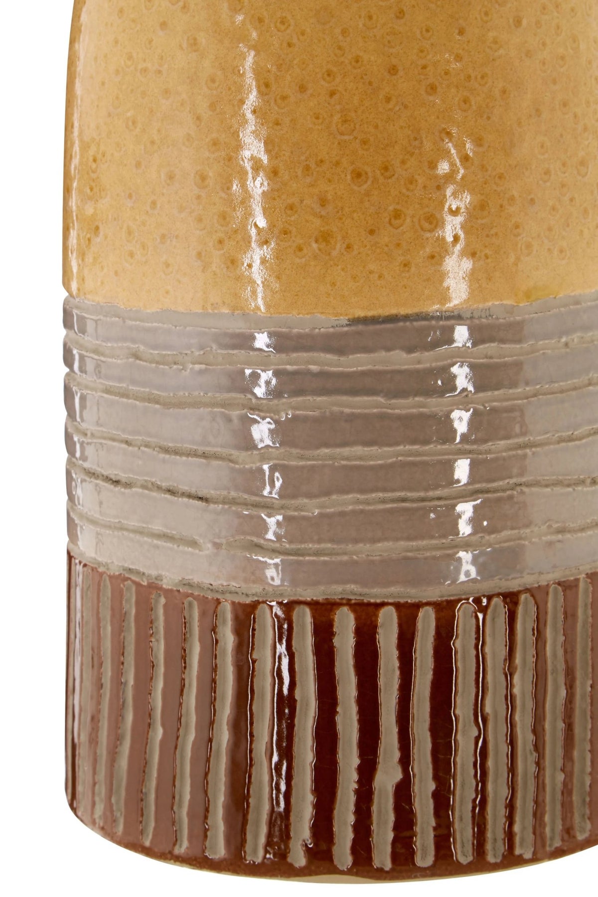 Chromelle Ochre Grey Earthenware Vase