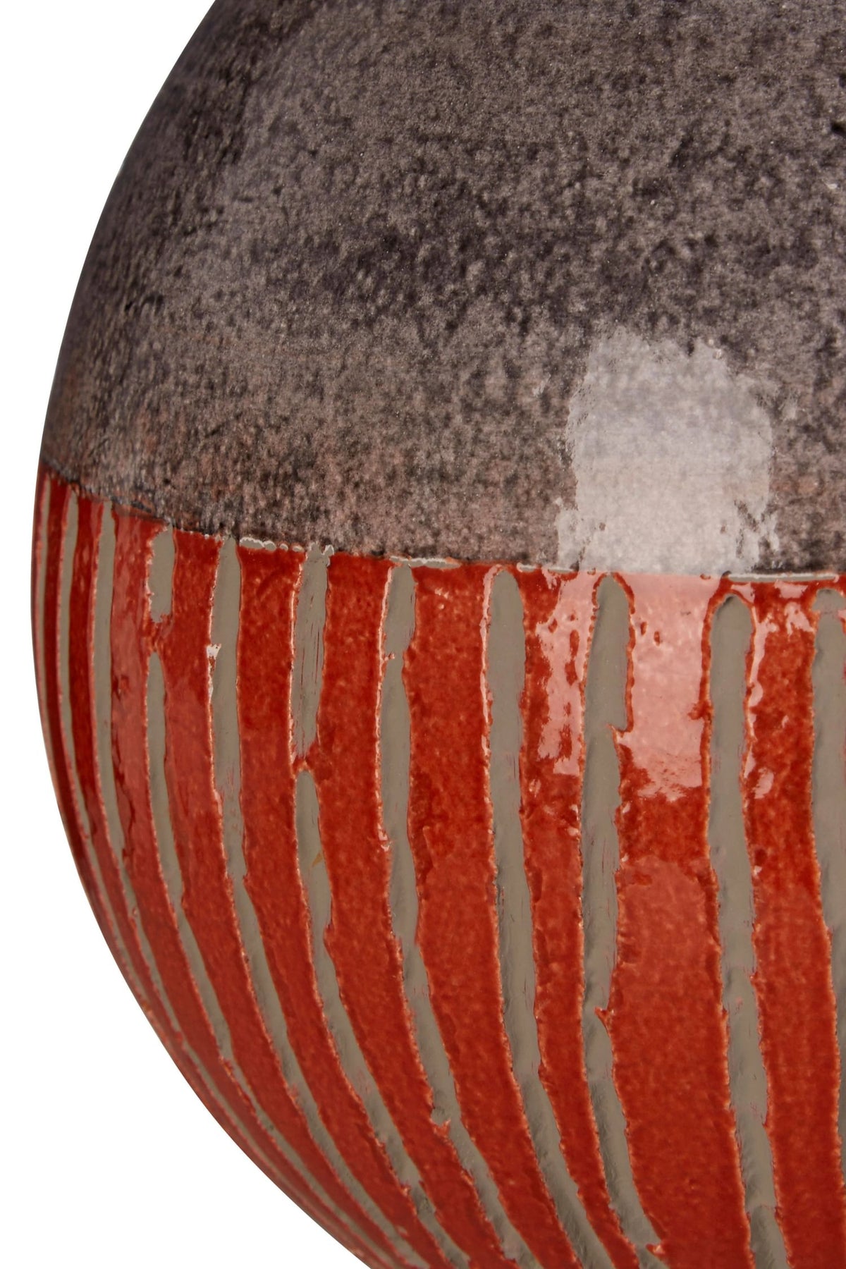 Chromelle Grey and Orange Earthenware Vase