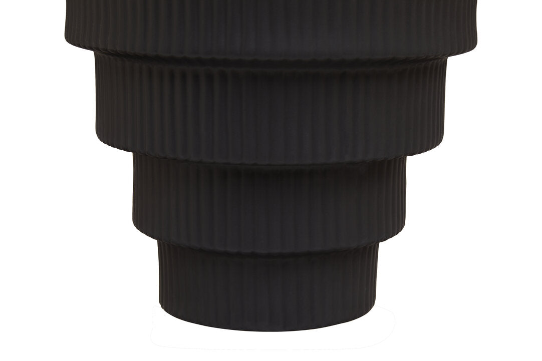 Scala Black Large Step Design Vase