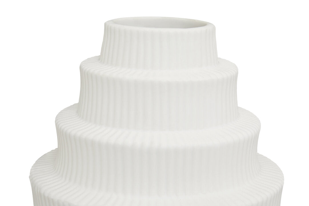 Scala White Large Step Design Vase
