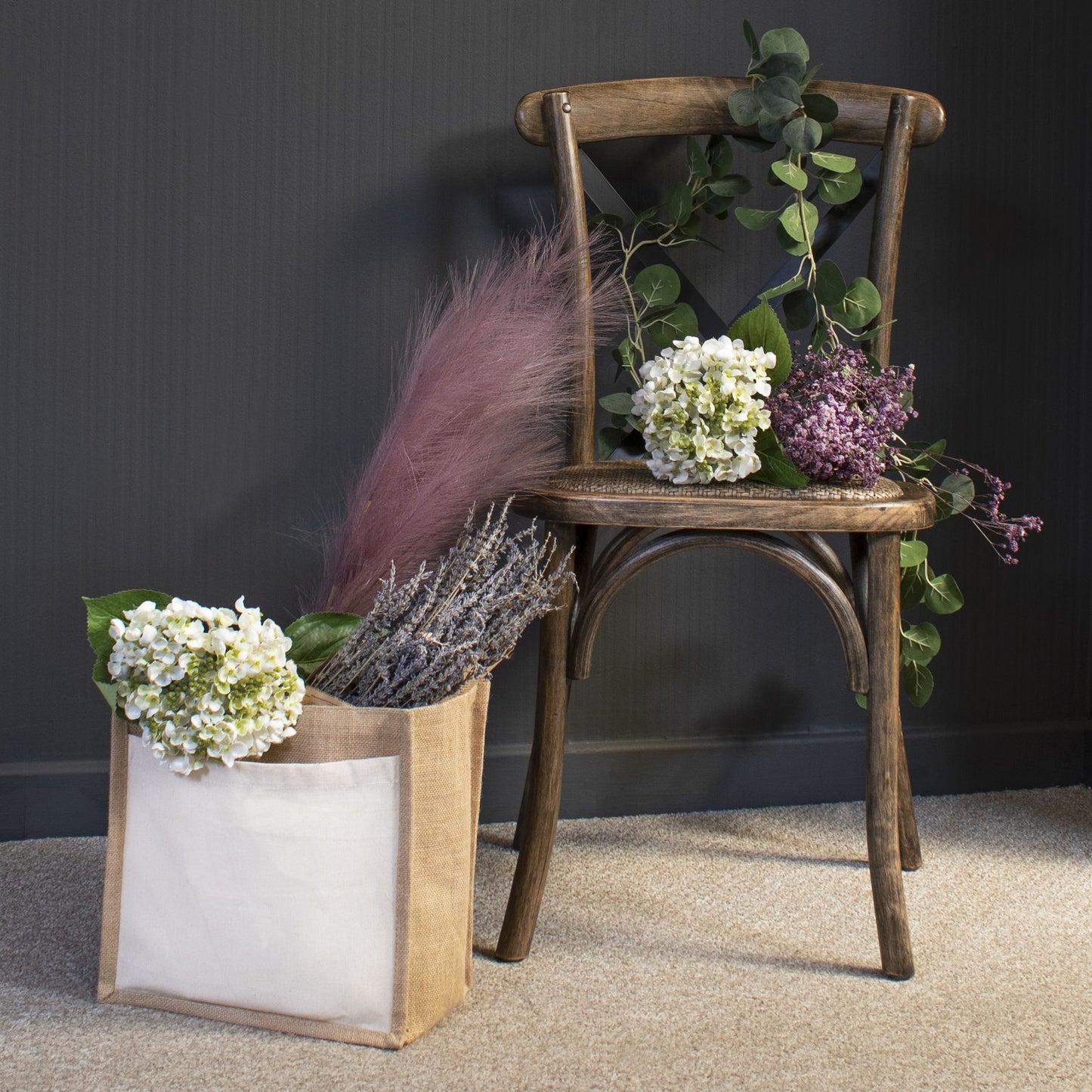 White Lace Cap Hydrangea - Single Stem Flowers from the Quanta Home collection.