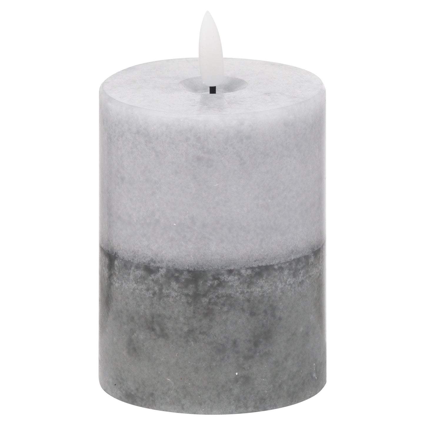 Red LED candle with a refined stone texture, featuring a flickering amber flame and 6-hour timer for maintenance-free ambiance.