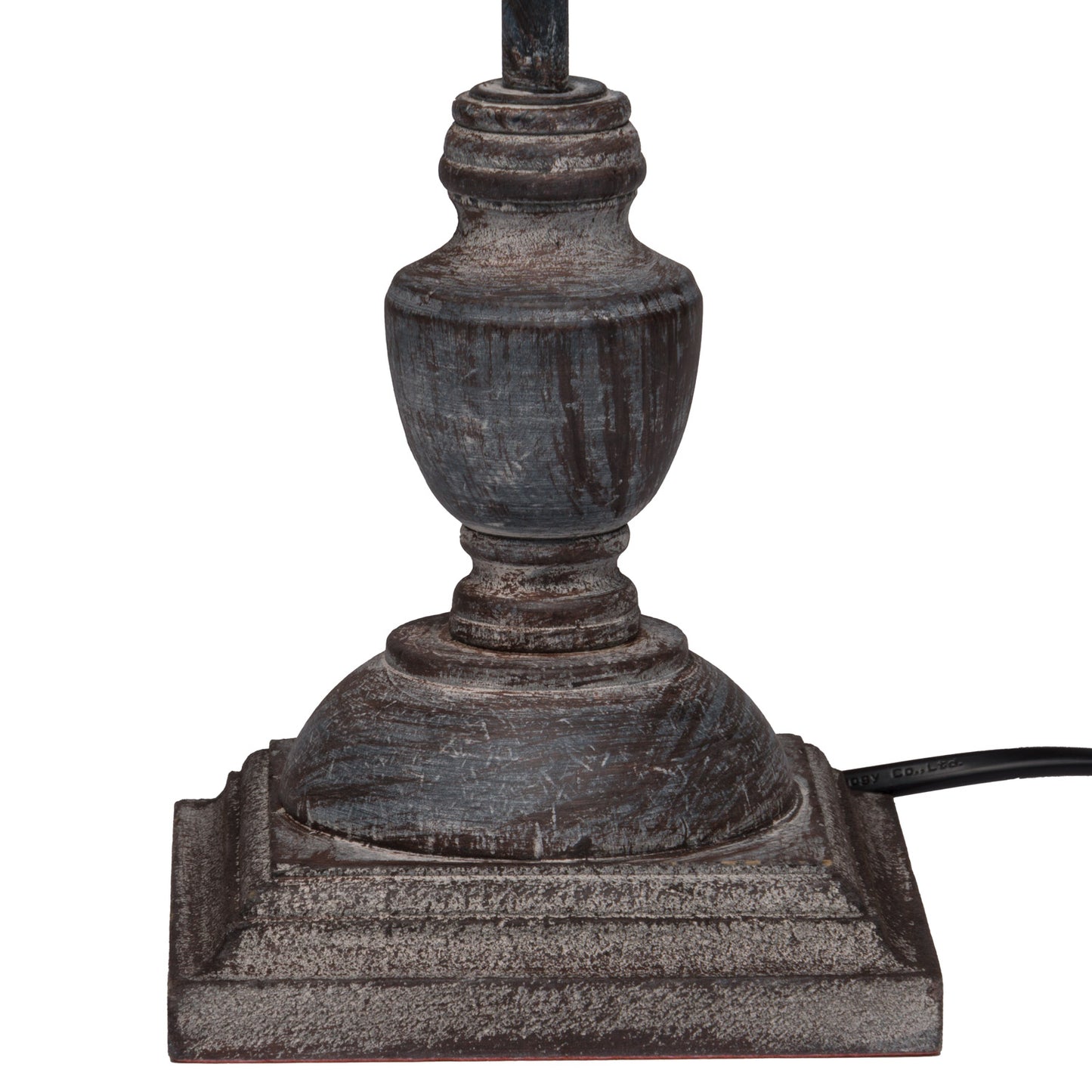 Grey-washed wood base with an elegant, rounded design and a soft linen shade, creating a warm, sophisticated ambiance.