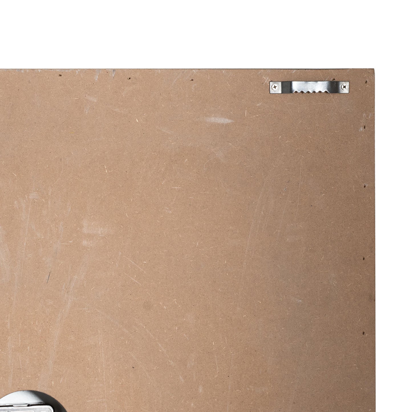 Square wall clock in classic grey frame, featuring white Roman numerals and a pre-attached mounting hook for easy installation.