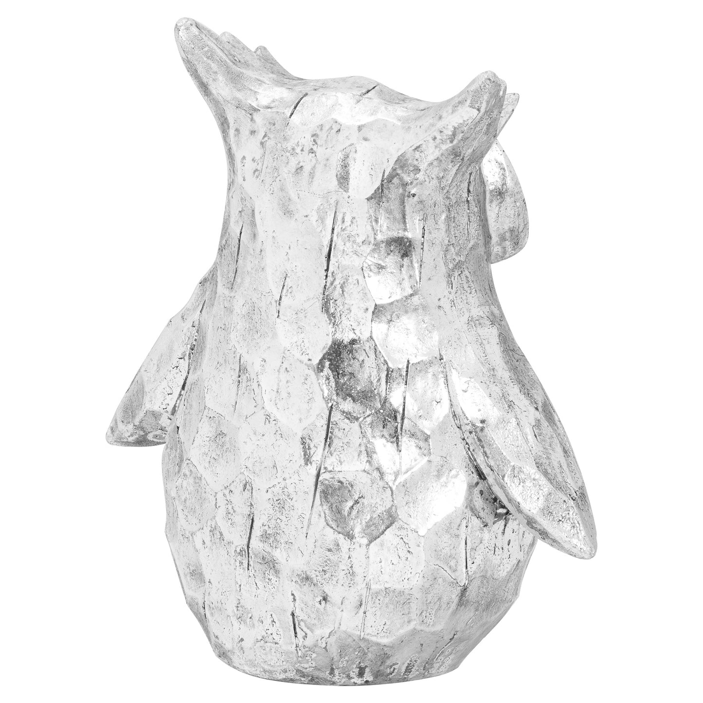 Olive The Large Silver Ceramic Owl - Silver from the Quanta Home collection.