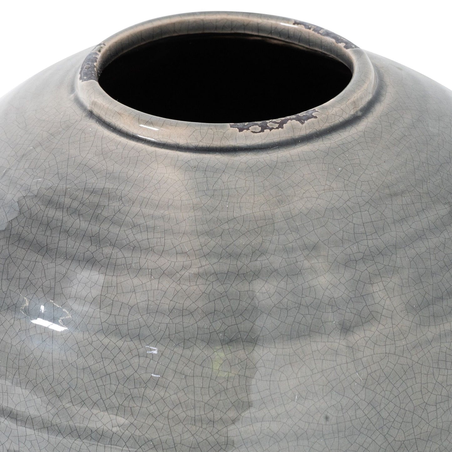 Garda Grey Glazed Tiber Vase - Ornaments from the Quanta Home collection.