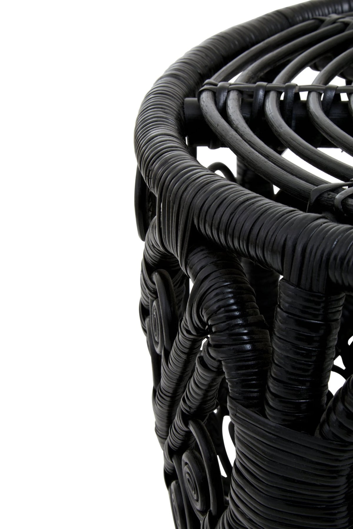 Rinjani Black Natural Rattan Side Table
