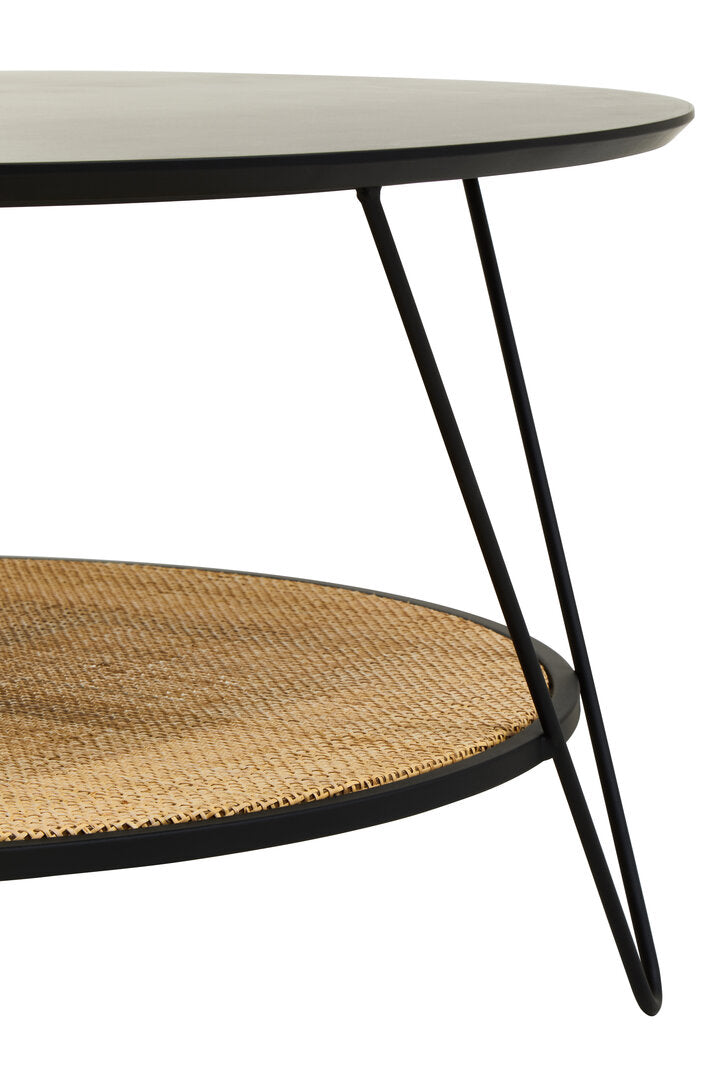 Ubud Rattan And Metal Coffee Table With Hairpin Legs