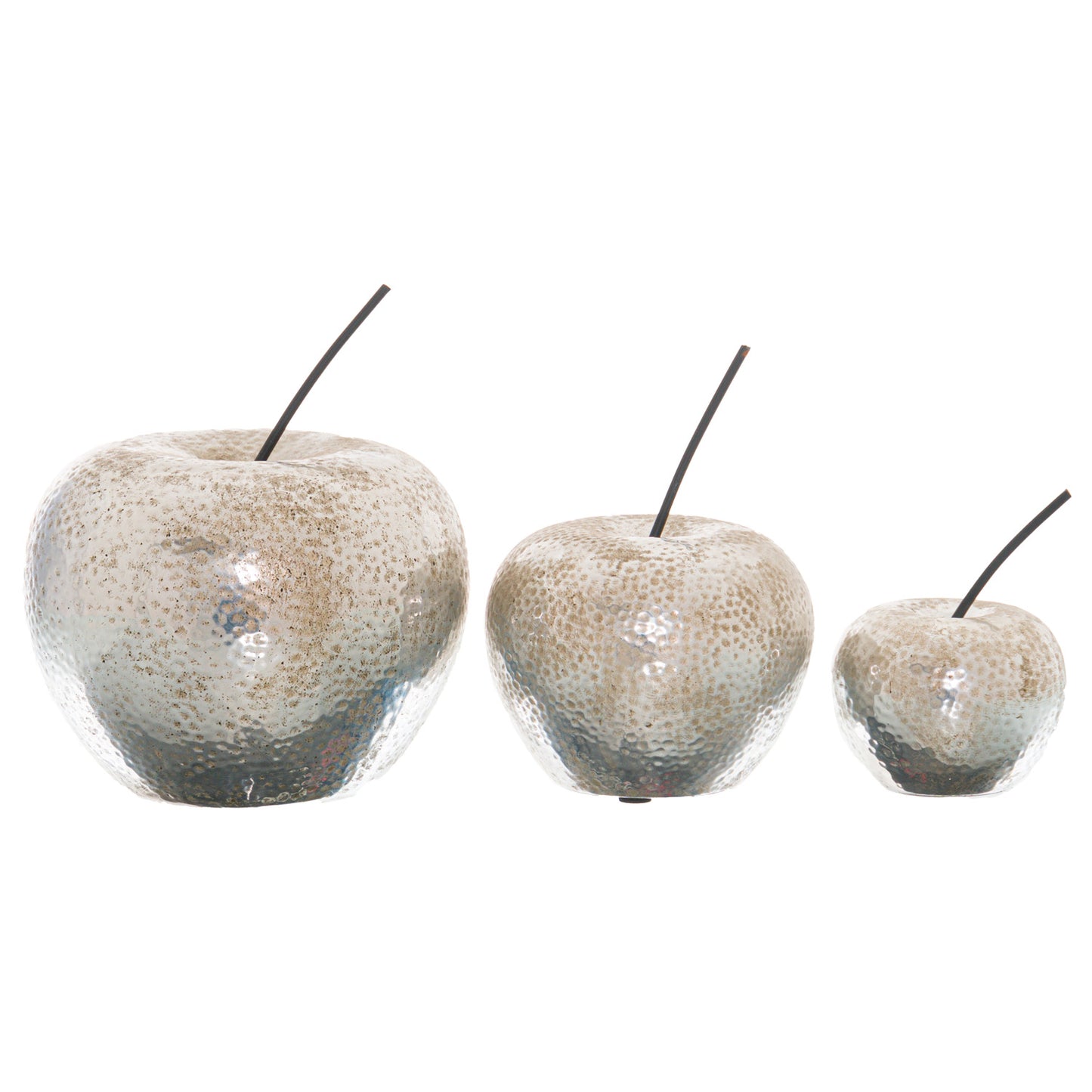 Silver Apple Ornament - Ornaments from the Quanta Home collection.