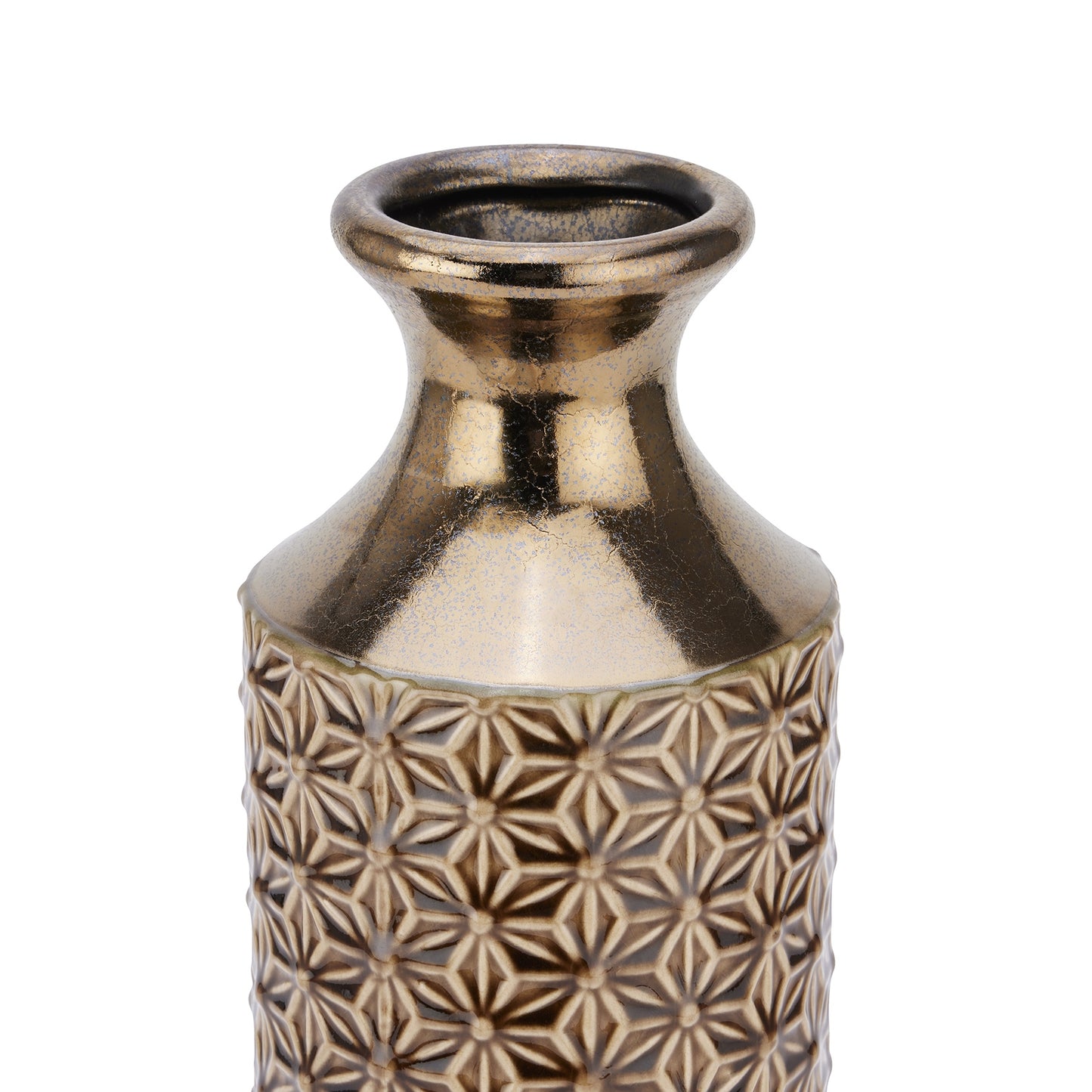 Caramel fluted vase with a textured, Mediterranean design, showcasing vertical grooves and an elegant finish, perfect as a centerpiece.