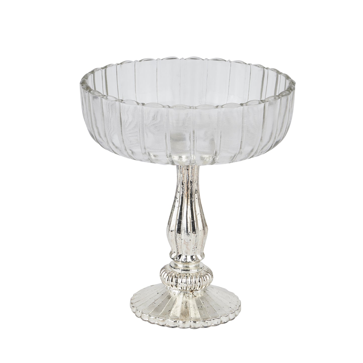Medium Fluted Glass Display Bowl - Christmas Room Decorations from the Quanta Home collection.