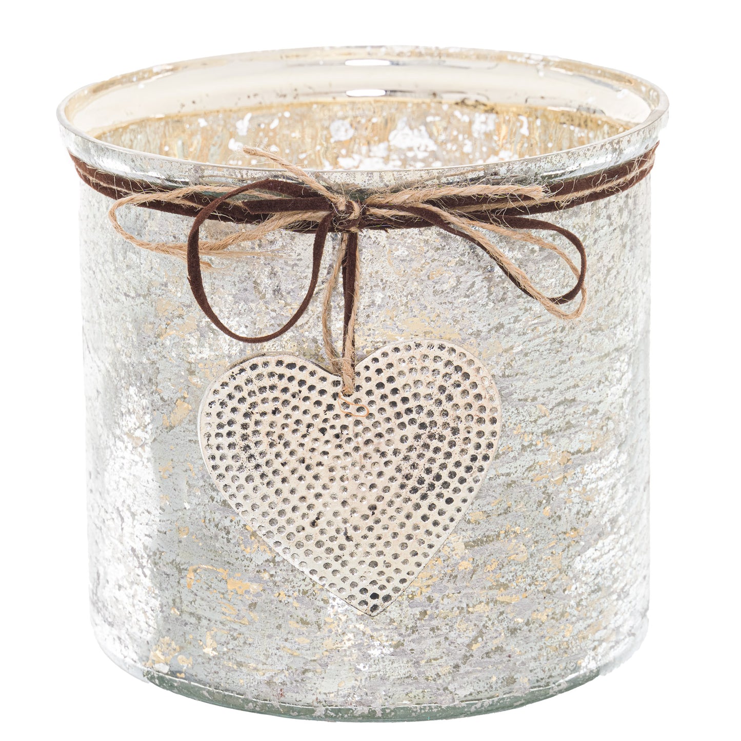 Mercury Hammered Heart Large Candle Holder - Christmas Candles & Candle Accessories from the Quanta Home collection.