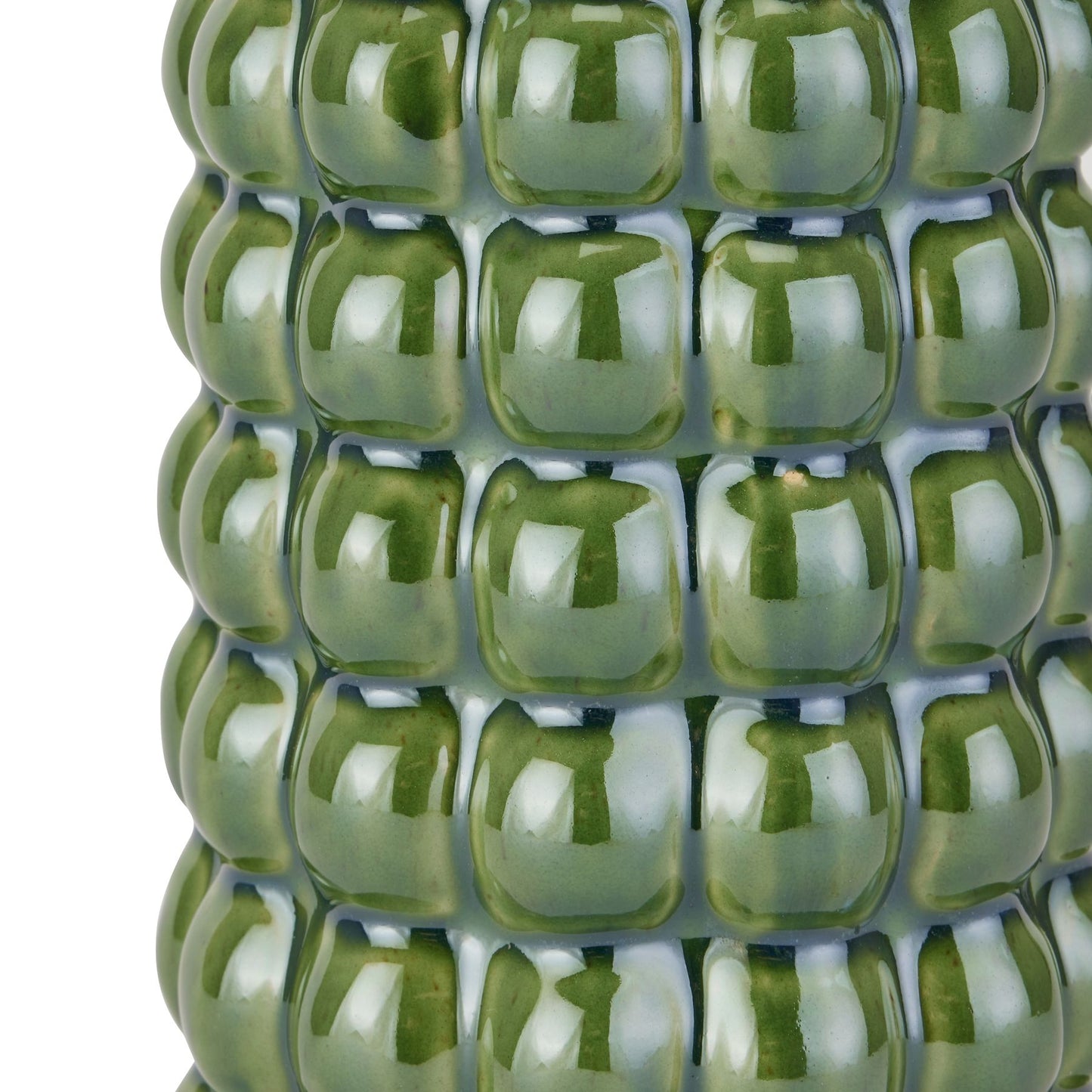 Olive bubble vase featuring a textured, raised spherical design with a glossy finish, perfect for floral displays or as decor.
