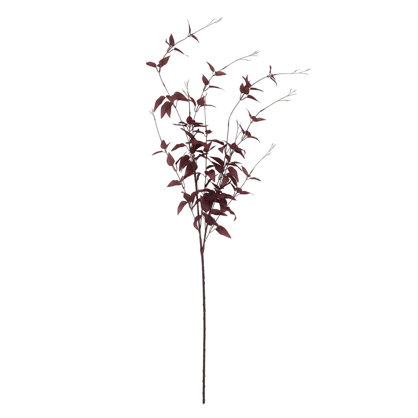 Artificial burgundy stem featuring delicate, wispy foliage, perfect for adding seasonal elegance to home decor.