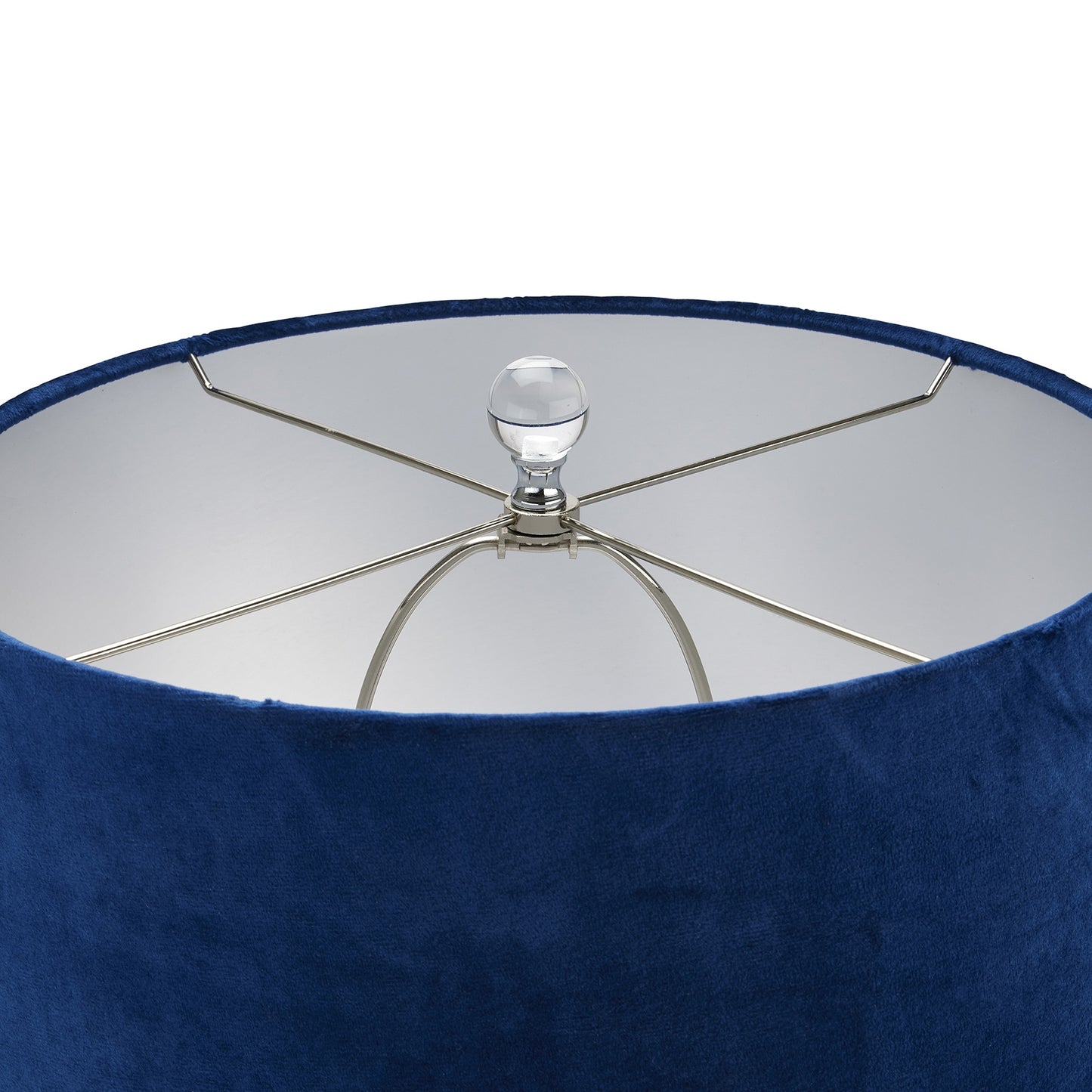 Ice Shadows Table Lamp With Navy Blue Lampshade - Lighting from the Quanta Home collection.