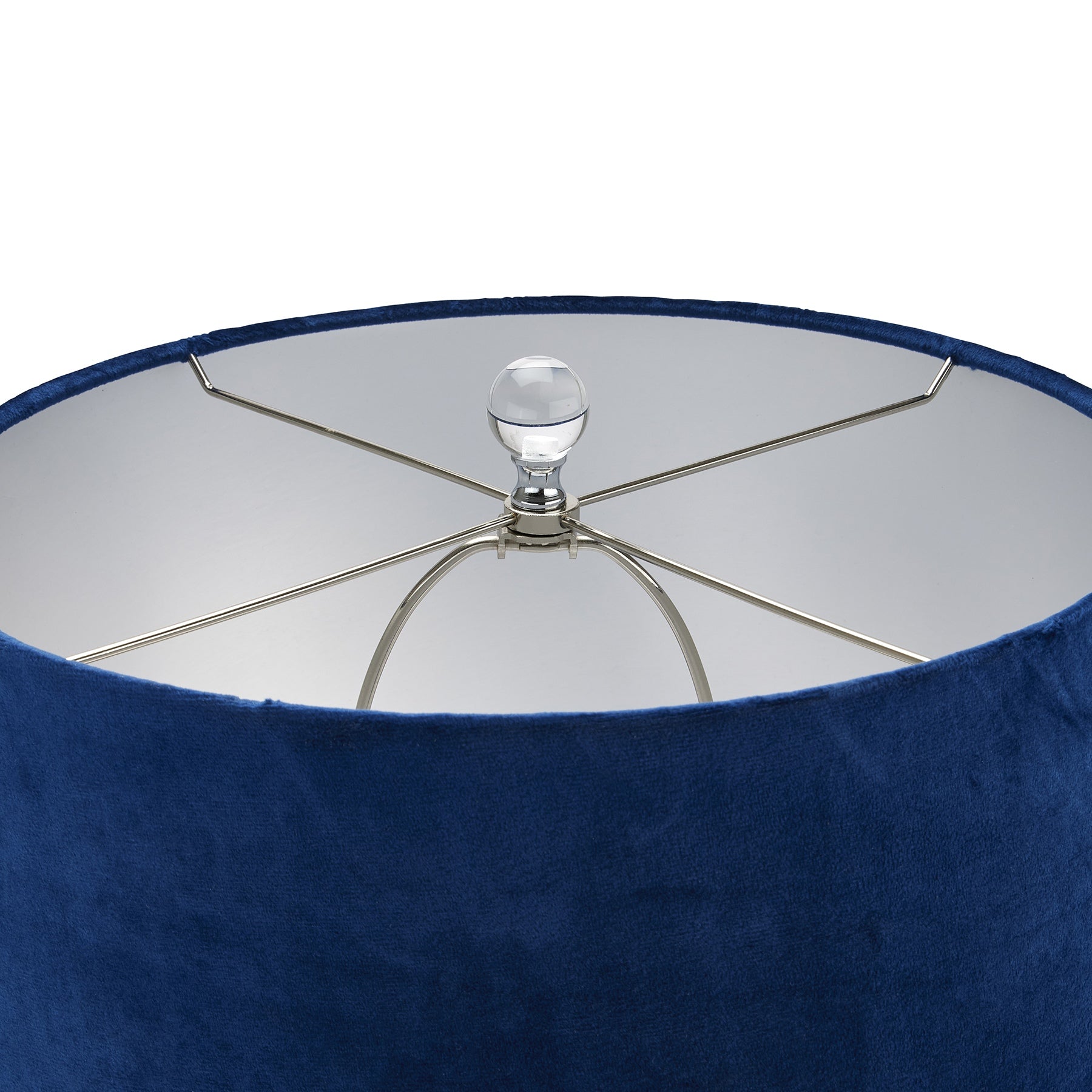 Ice Shadows Table Lamp With Navy Blue Lampshade - Lighting from the Quanta Home collection.