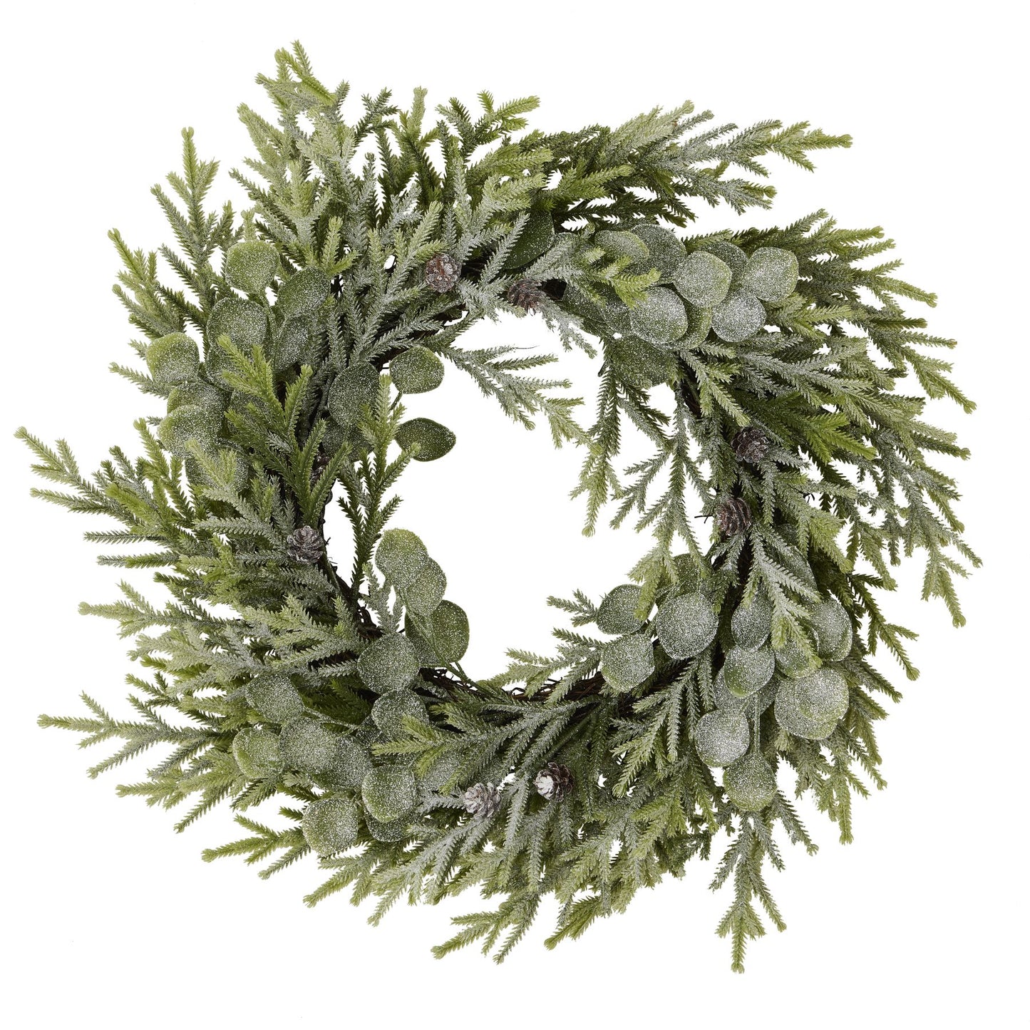 Frosted Pine And Eucalyptus Wreath - Christmas Wreaths & Garlands from the Quanta Home collection.