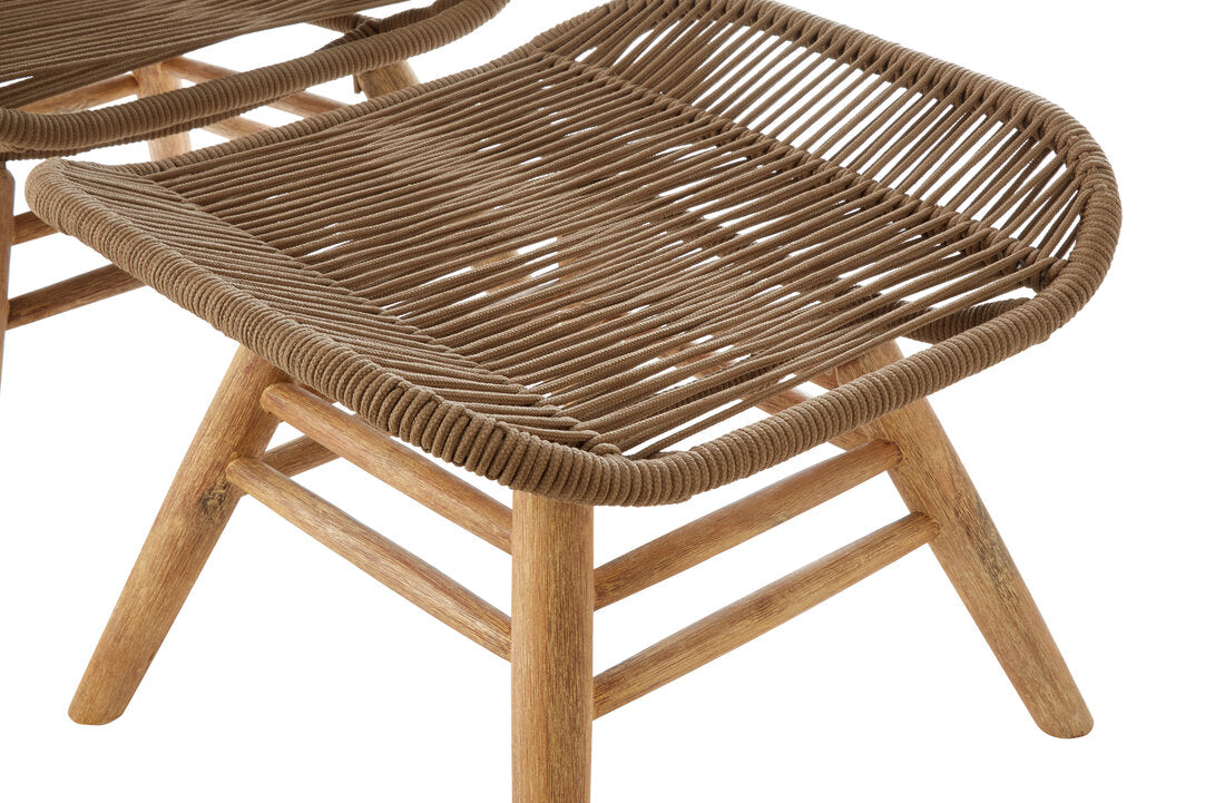 Weave Latte Rope Lounge Chair And Footstool