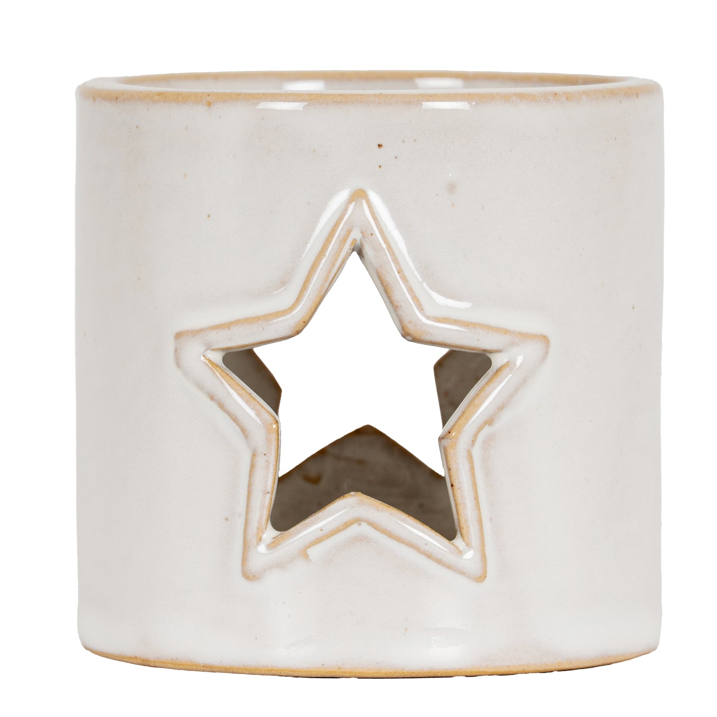 White Ceramic Star Cut-Out Tealight Holder