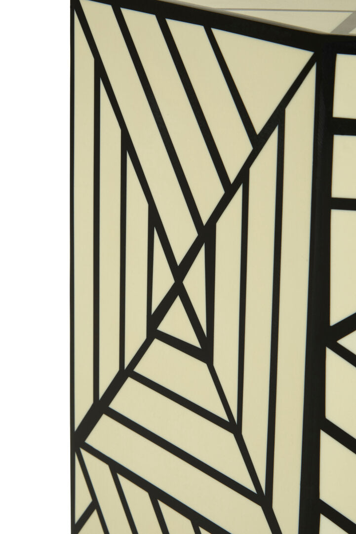 Echo Ivory and Black Resin Geometric Stool and Table