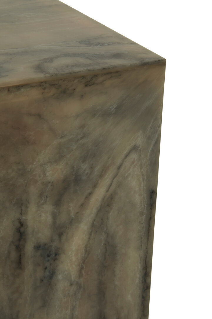 Blush Marble Effect Side Table and Stool