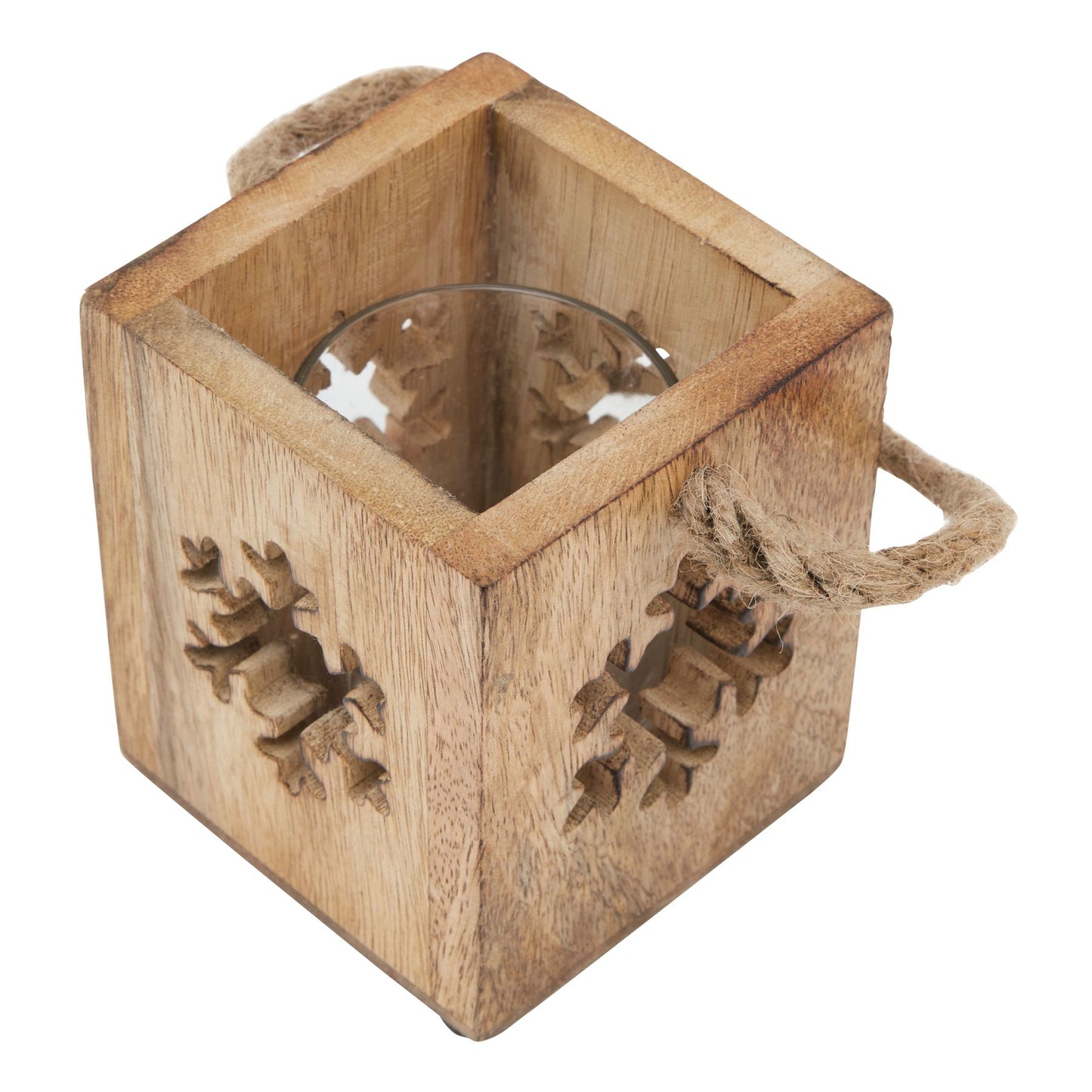 Natural Wooden Small Snowflake Tealight Candle Holder - Christmas Candles & Candle Accessories from the Quanta Home collection.