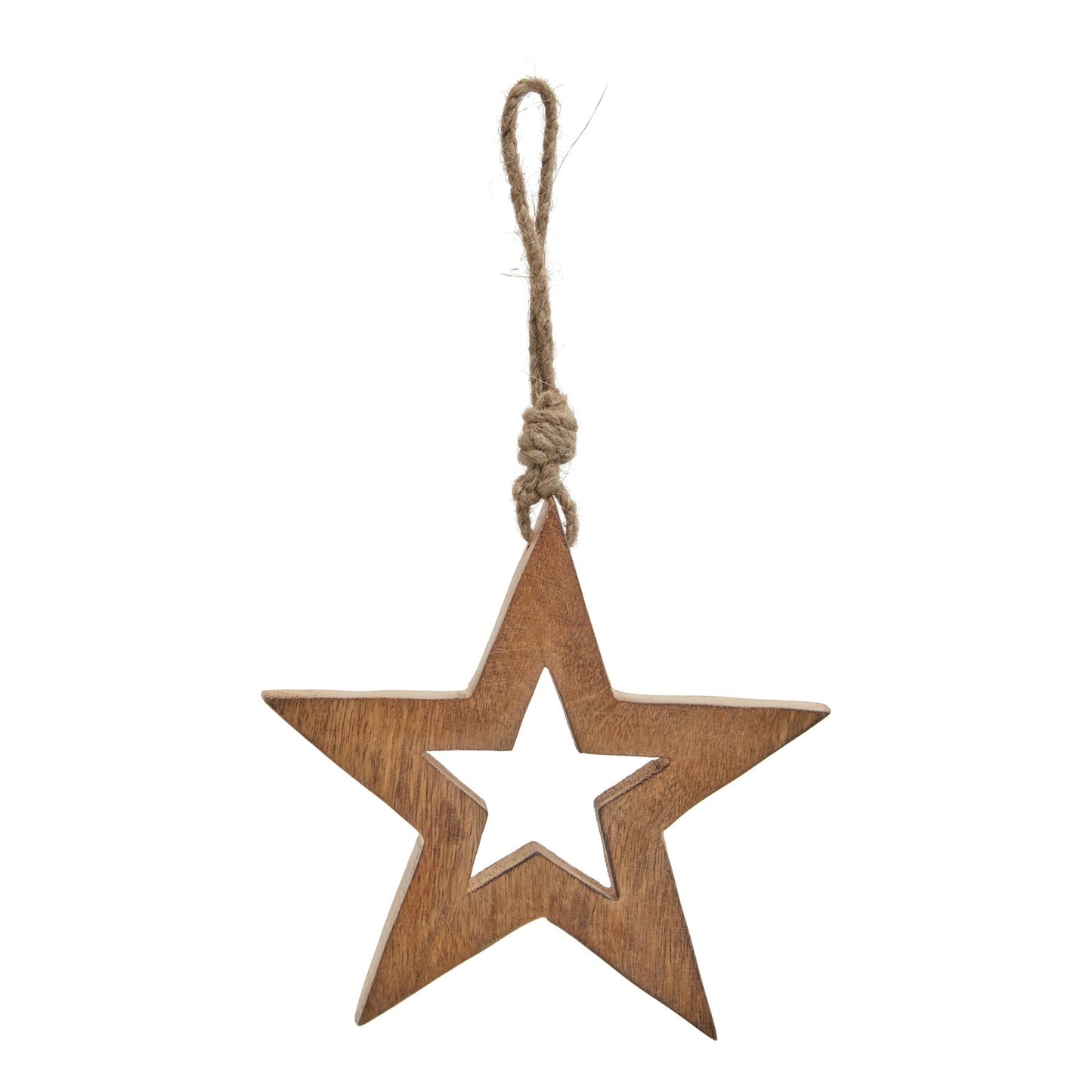 Natural Wooden Hanging Star - Christmas Baubles from the Quanta Home collection.
