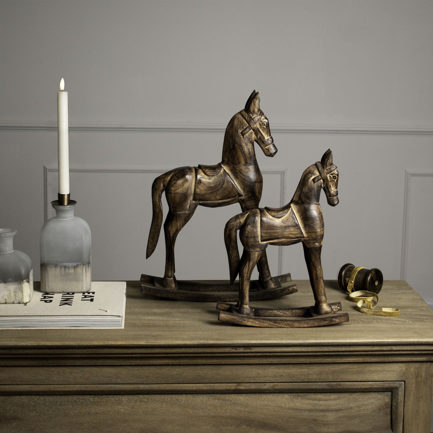 Natural Rocking Horse - Christmas Room Decorations from the Quanta Home collection.