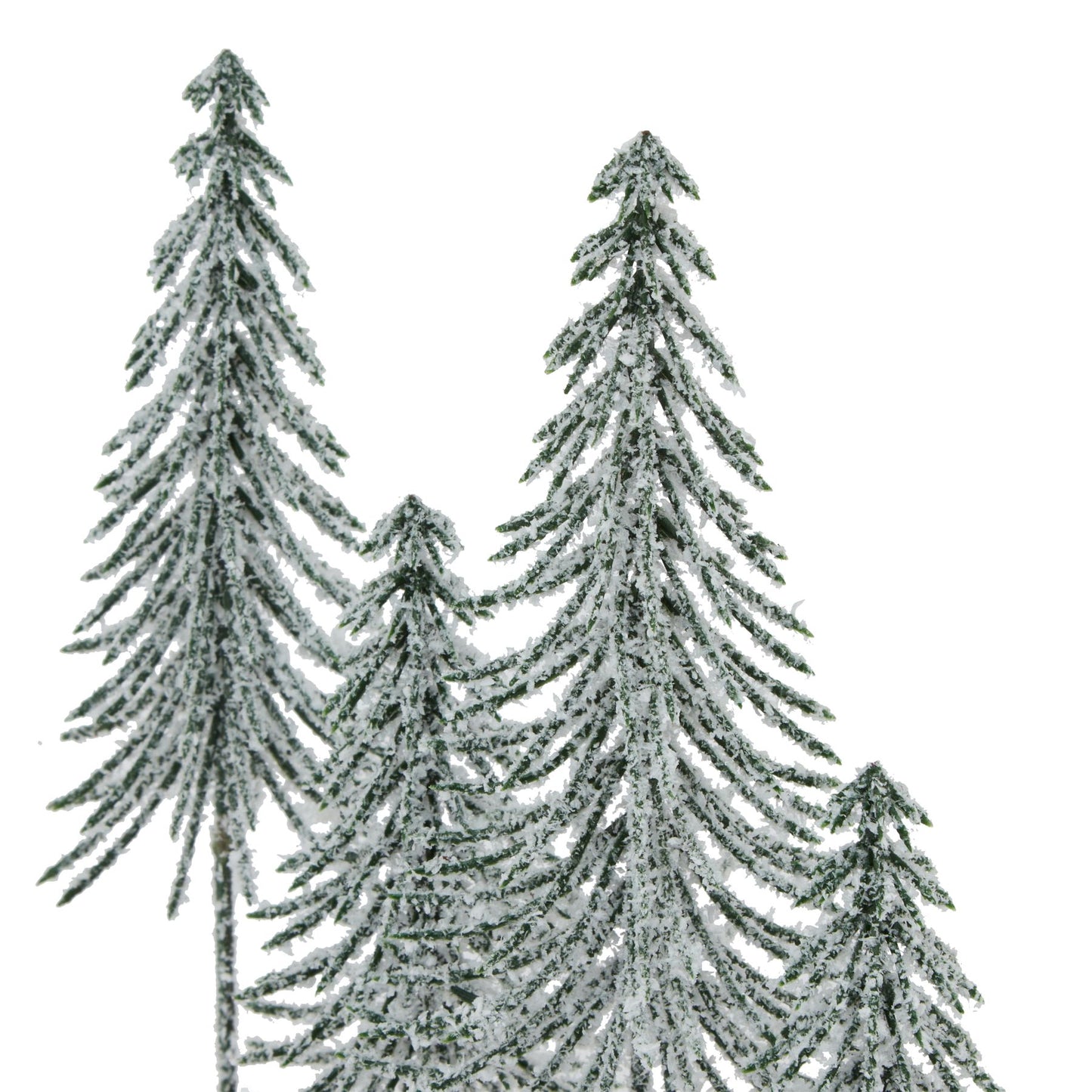 Small Snowy Spindle Tree Quad In Wood Log - Christmas Room Decorations from the Quanta Home collection.