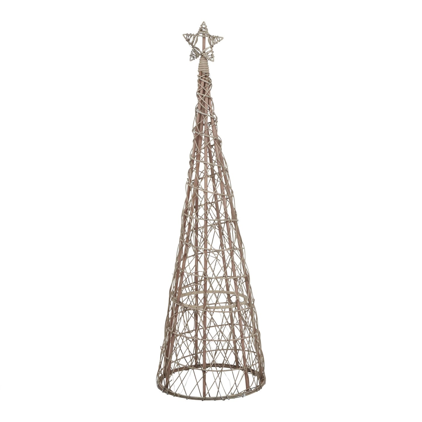 Large LED Wicker Christmas Tree With Star - Christmas Room Decorations from the Quanta Home collection.