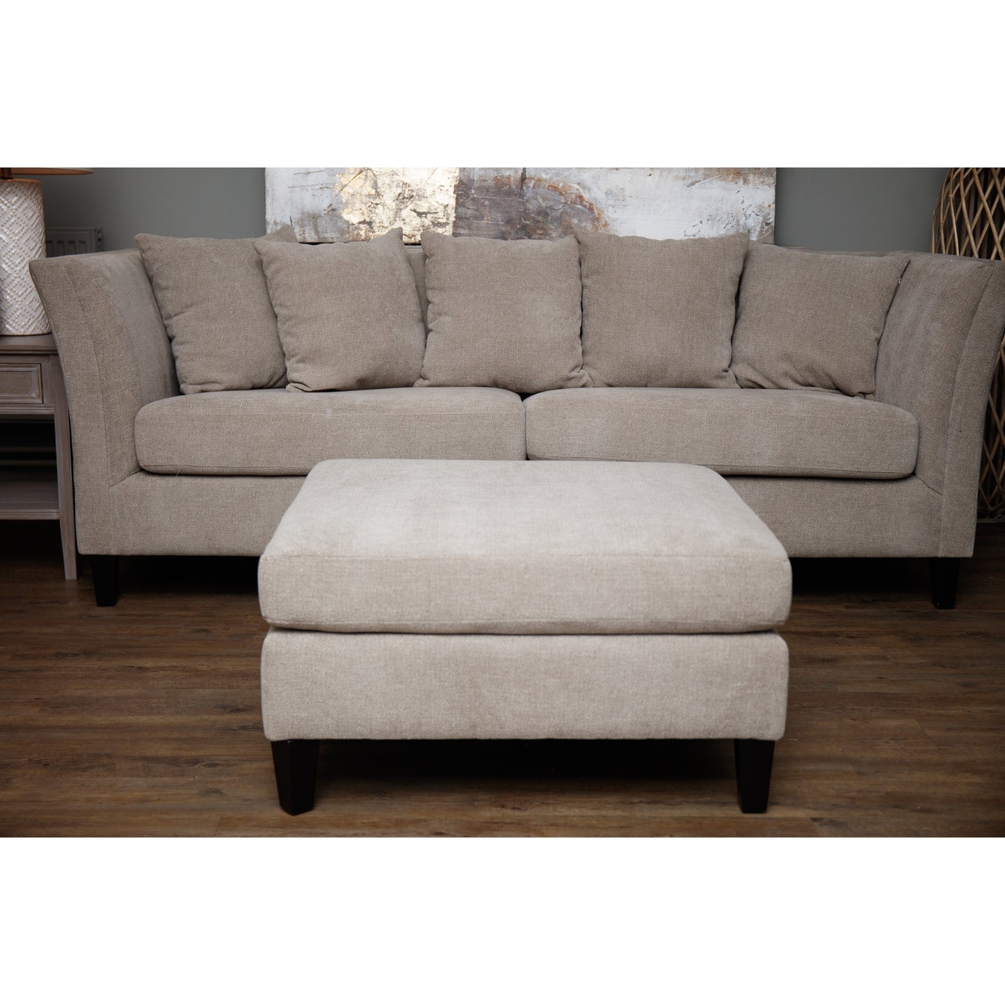 Vesper Taupe Ottoman Foot Stool - Occasional Chairs from the Quanta Home collection.