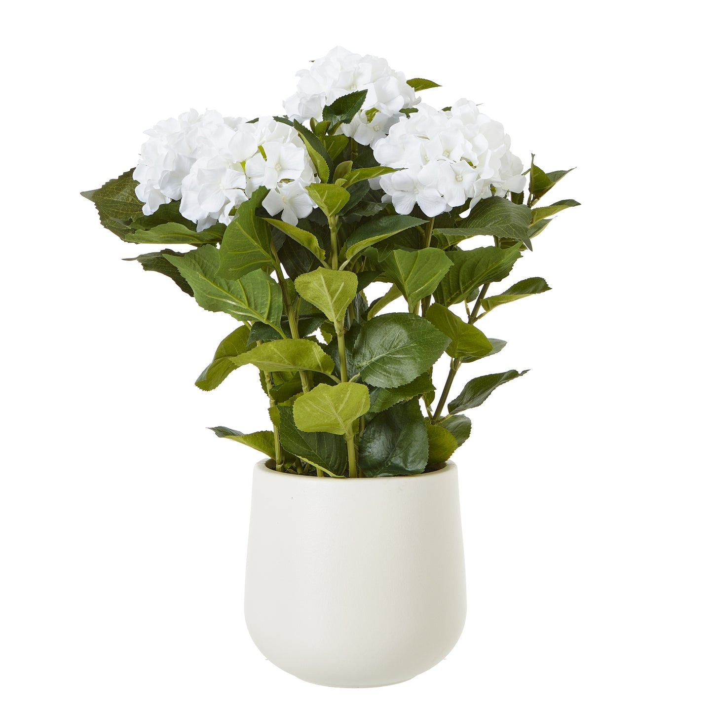 Medium White Hydrangea Plant In Pot - All Artificial Flowers from the Quanta Home collection.