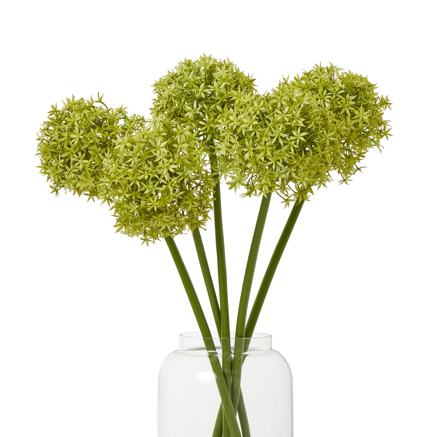 Lifelike green allium stem featuring vibrant star-like blooms atop slender stems, perfect for elegant decor arrangements.