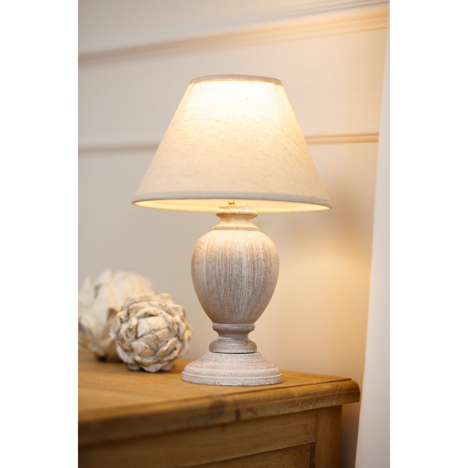 Otem Urn Table Lamp With Linen Shade - Lighting from the Quanta Home collection.