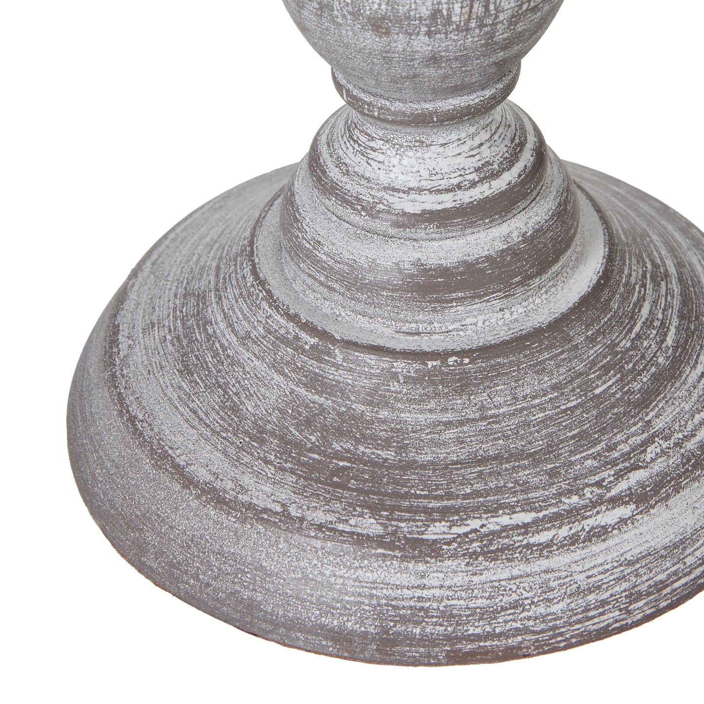 Rustic-contemporary table lamp with a textured gray base and soft white linen shade, offering warm, inviting light.
