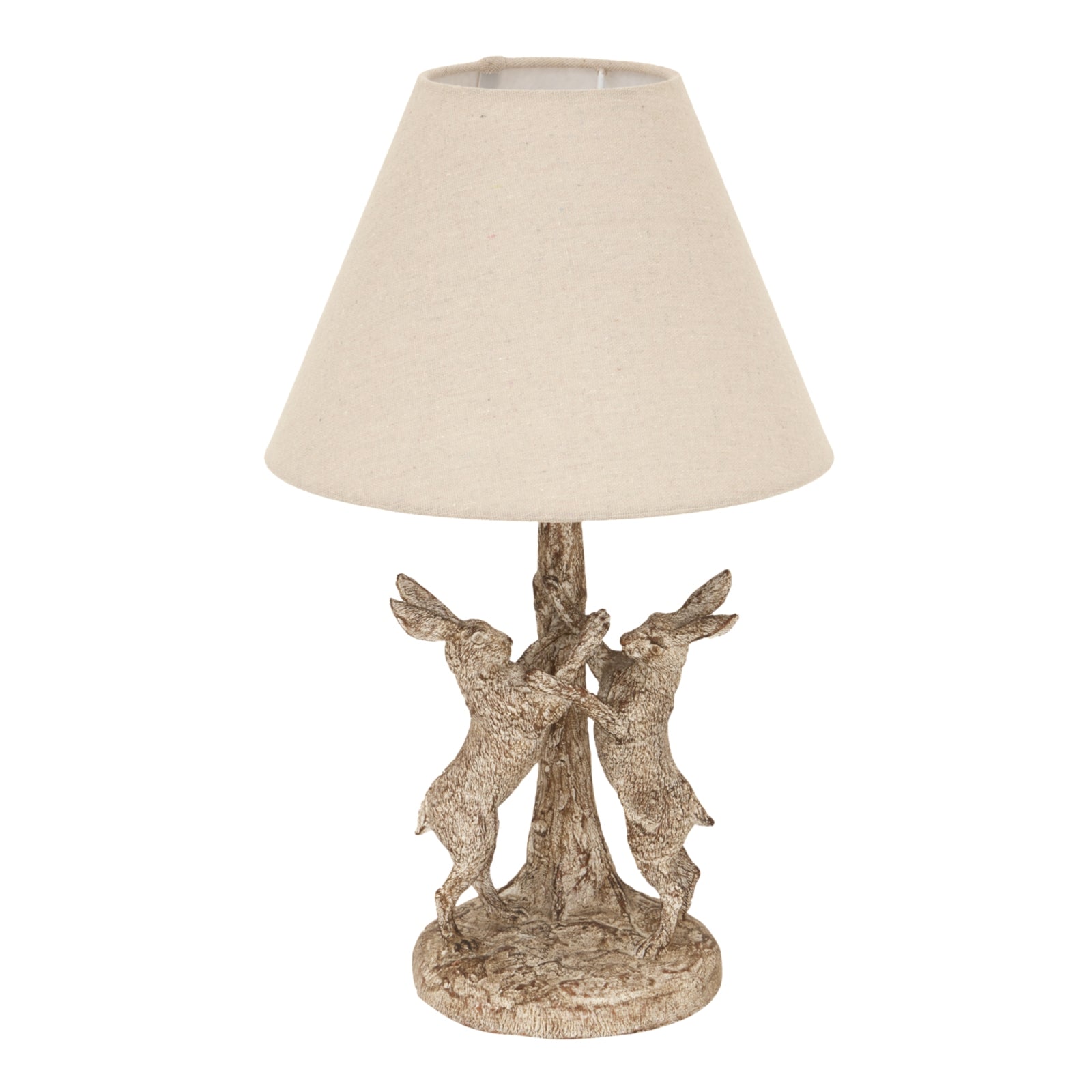 Stonewashed Marching Hares Lamp With Linen Shade - Table Lamps from the Quanta Home collection.
