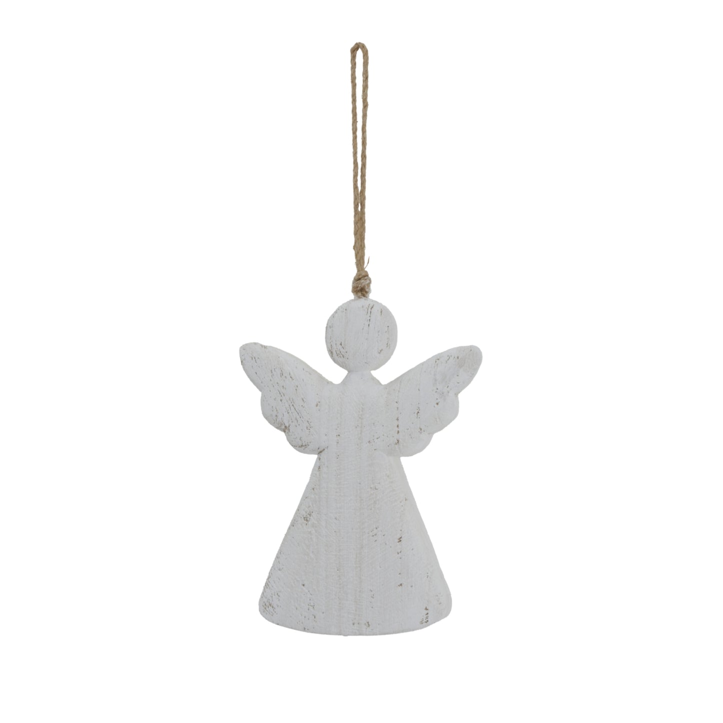 Large Whitewashed Rustic Hanging Angel - Christmas Baubles from the Quanta Home collection.