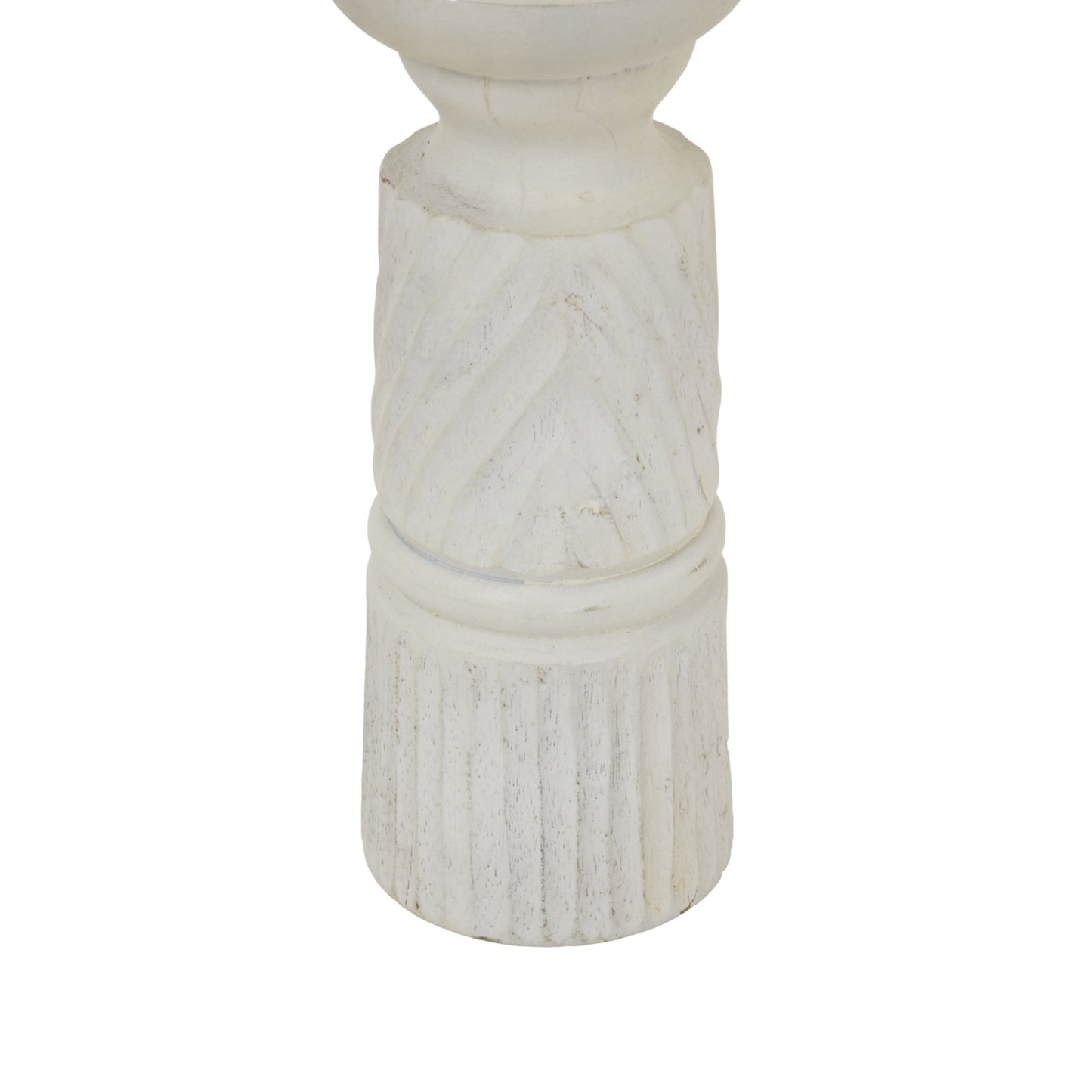 Medium White Carved Candle Holder - Candle Holders from the Quanta Home collection.