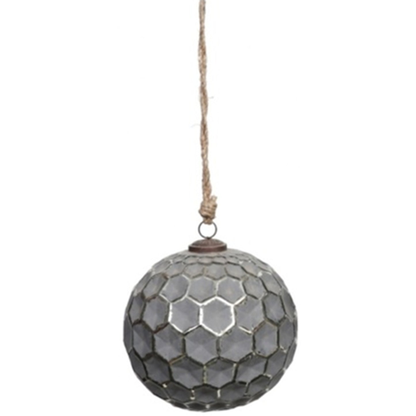 Grey Metallic Collection Large Honey Combe Bauble - Christmas from the Quanta Home collection.