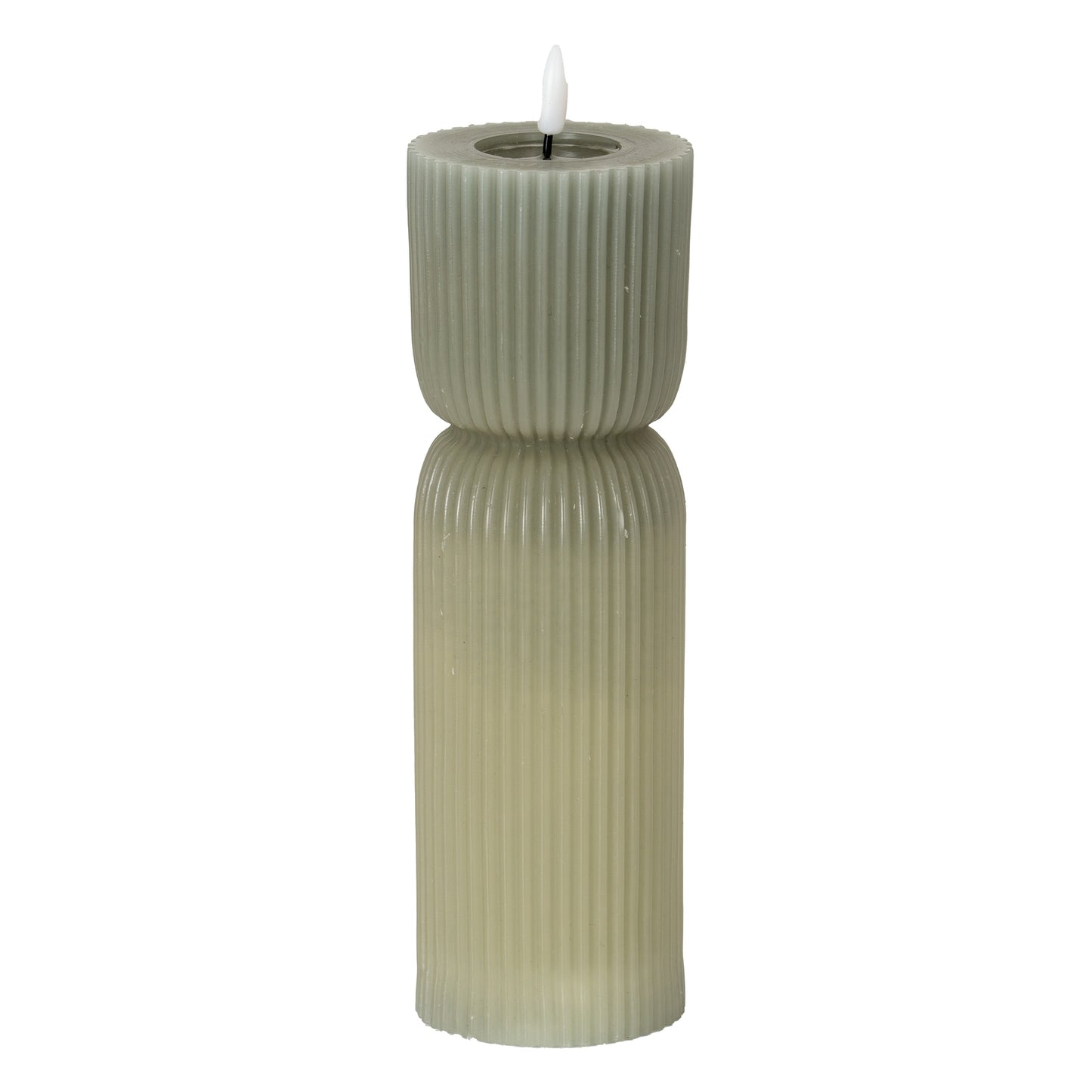 Luxe Collection Natural Glow 2.75x10 Grey Carved LED Candle - LED from the Quanta Home collection.
