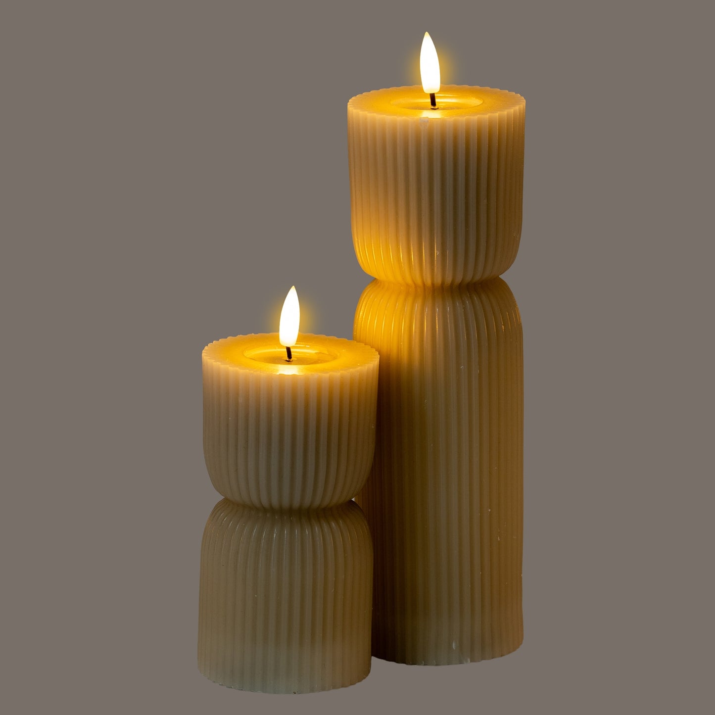 Luxe Collection Natural Glow 2.75x10 Stone Carved LED Candle - LED from the Quanta Home collection.
