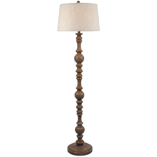 Seraphia Floor Lamp With Edged Linen Shade - Lighting from the Quanta Home collection.